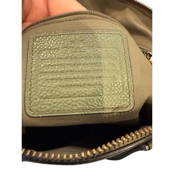 Coach Prairie Leather Satchel Crossbody Olive Green Silver Hardware Good Con - Picture 10 of 10